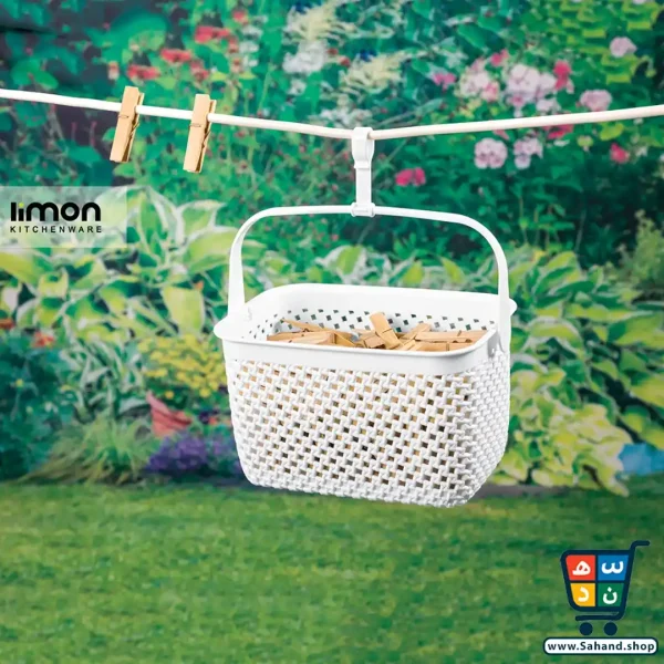 سبد گیره رخت لیمون Limon طرح بافت – آویزدار - Image 3