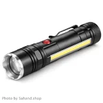 چراغقوه شارژی مدل T6‑26 با نور COB و لنز زومدار
