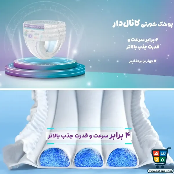 پوشک شورتی مای‌بی‌بی کانال‌دار سایز ۵ بسته ۲۶ عددی - Image 6